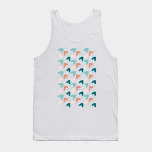 Mid Mod Abstract Pattern Teal, Peach, Dark Salmon Tank Top